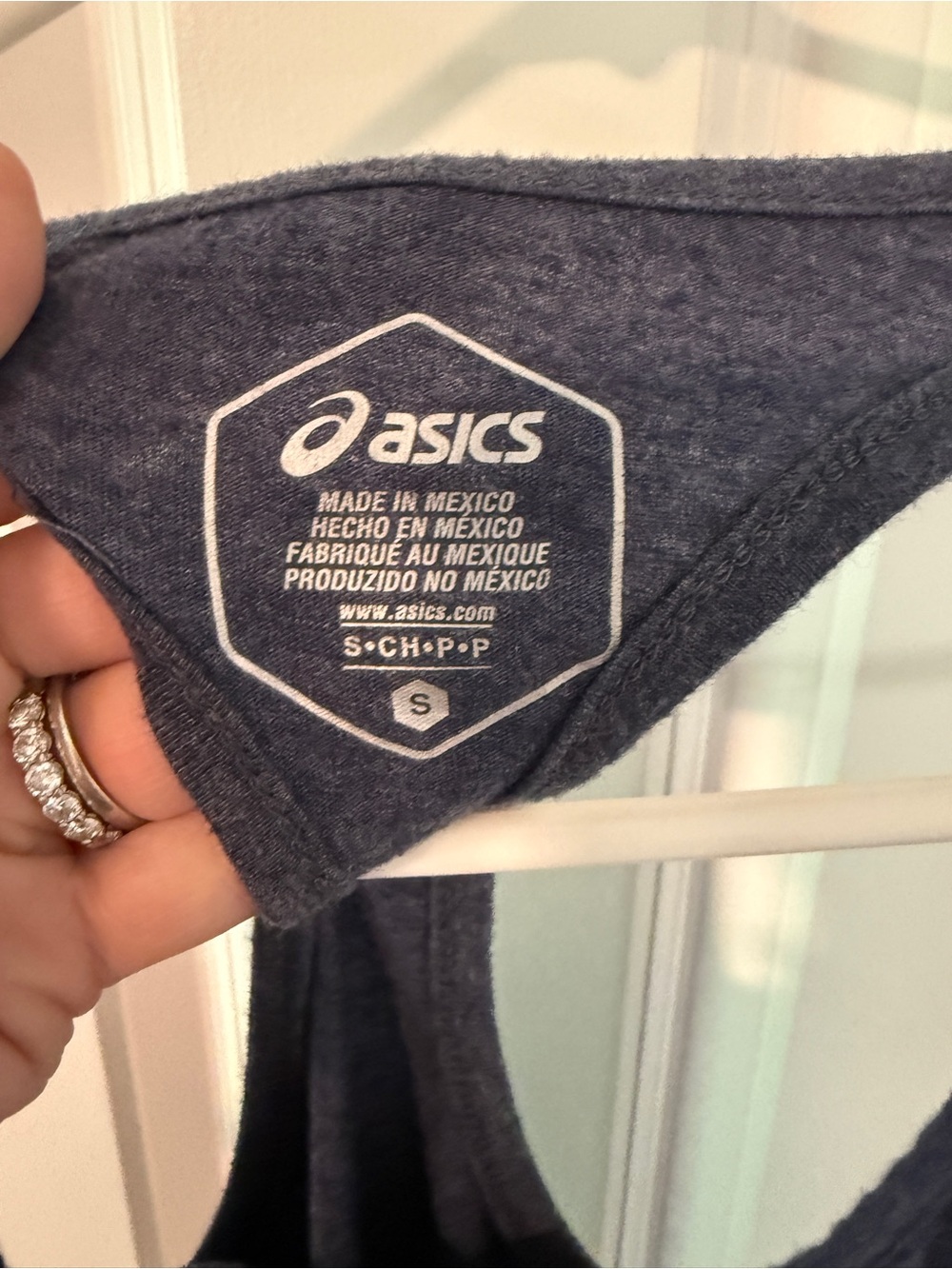 Asics Navy Racerback Tank with Retro Multicolor Logo - Picture 3 of 5